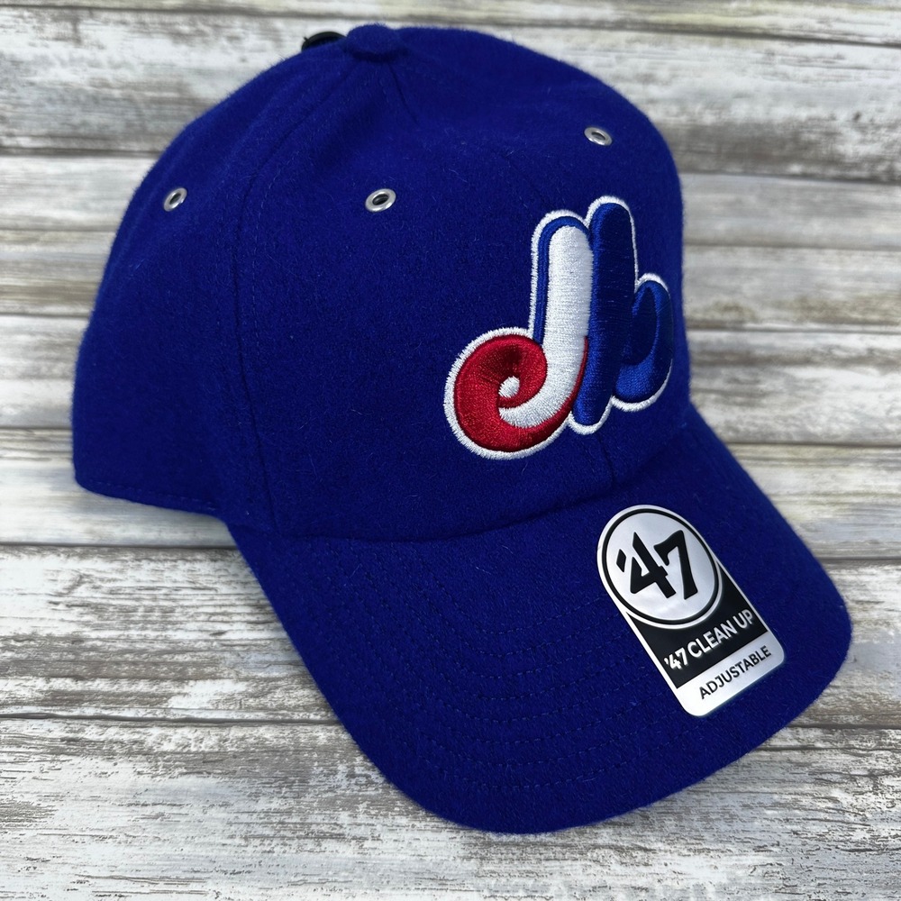 Montreal Expos Wooly '47 Clean Up Cooperstown Wool Hat Mens Strapback Blue NEW